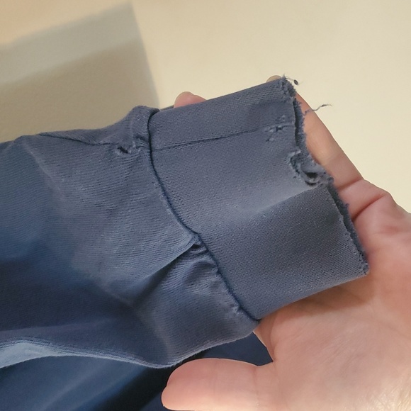 Vintage Lands End Mens Longsleeve Polo Size Medium Cotton Rugby Style Navy - Picture 3 of 11